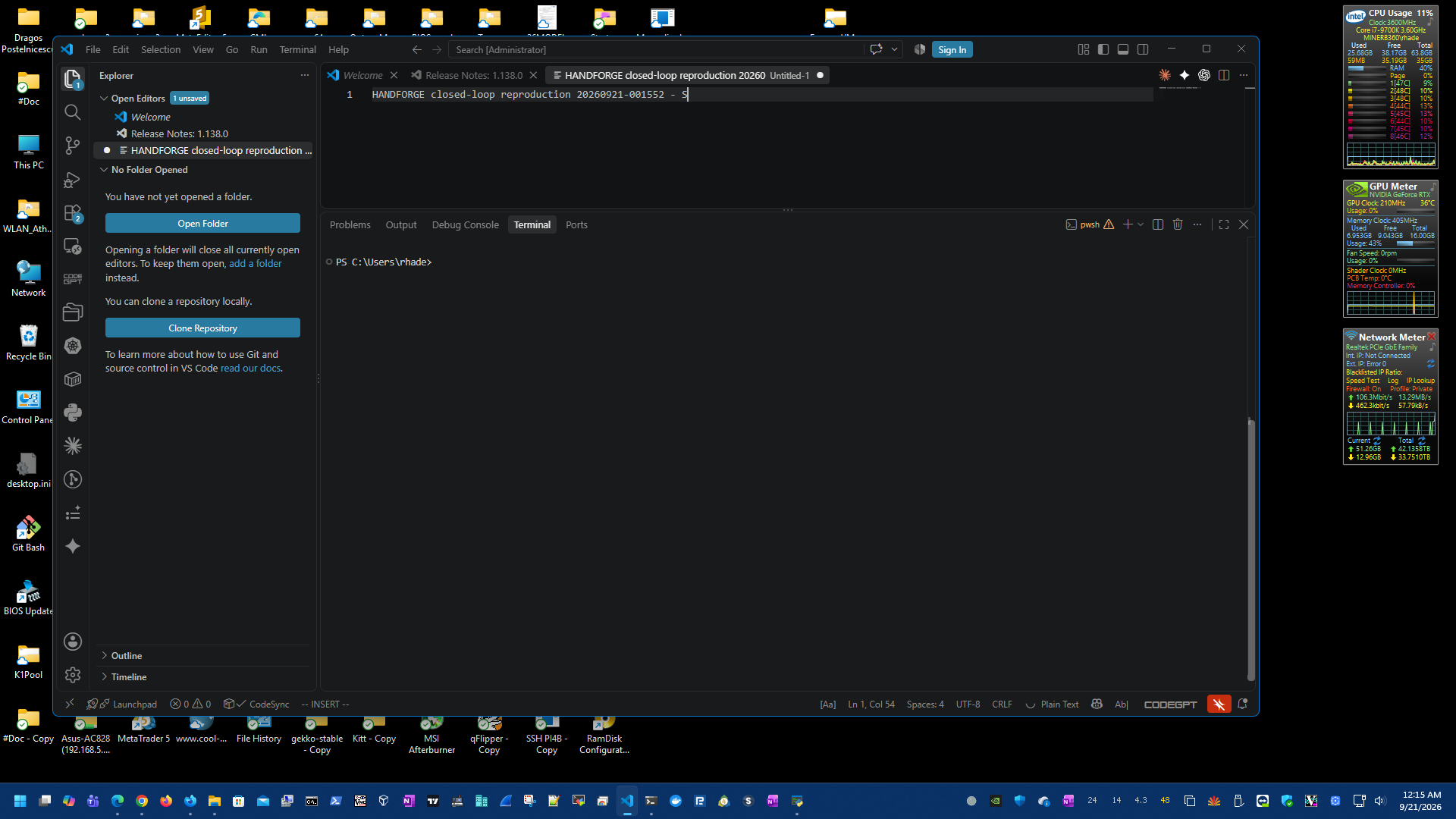 After frame: the unique-timestamp probe typed into a new scratch tab, visible in the editor