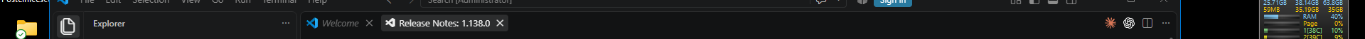 Editor tab bar before the run
